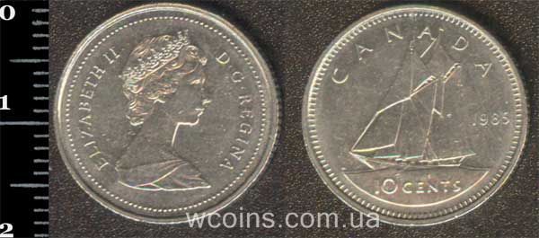 Монета Канада 10 центів 1985