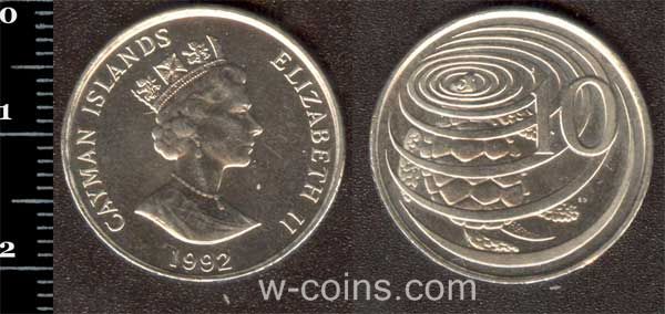 Монета Кайманові о-ви 10 центів 1992