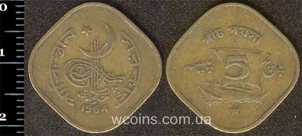 Монета Пакистан 5 пайс 1964