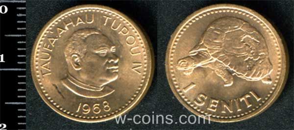 Coin Tonga 1 seniti 1968