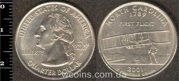 Coin USA 25 cents 2001 North Carolina
