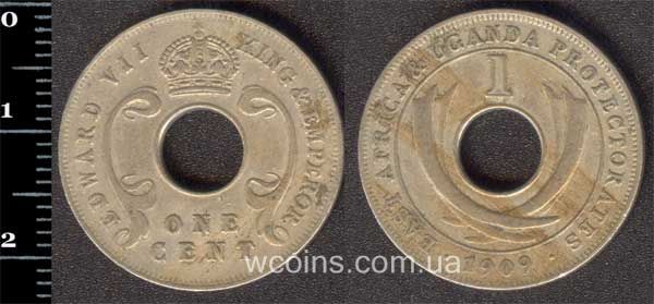 Монета Британска Східна Африка 1 цент 1909