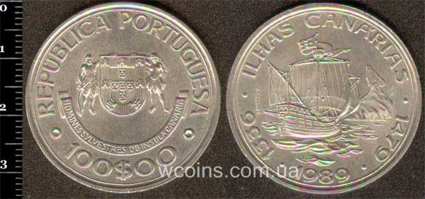 Монета Портуґалія 100 ескудо 1989