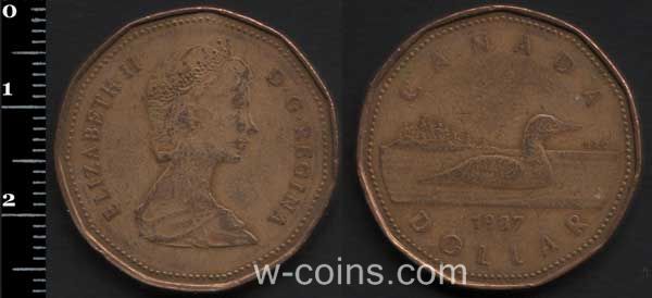 Монета Канада 1 долар 1987