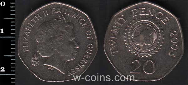 Монета Ґернсі 20 пенсів 2003