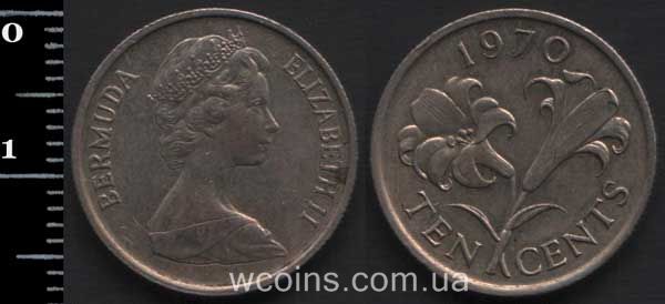 Coin Bermuda 10 cents 1970