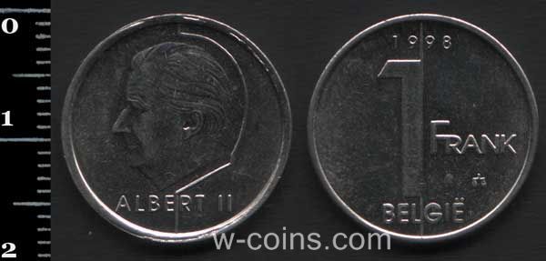Coin Belgium 1 franc 1998