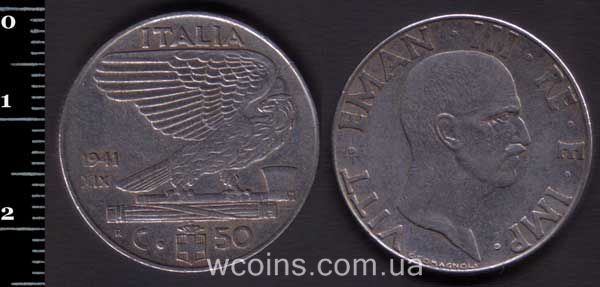 Монета Італія 50 чентезимо 1941