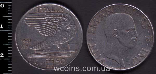 Монета Італія 50 чентезимо 1941