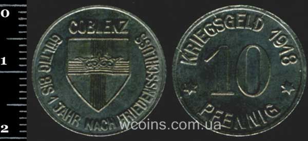 Монета Німеччина - нотгельди 1914 - 1924 10 пфенігів 1918