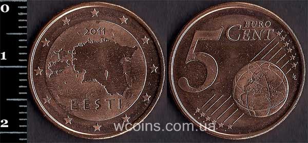 Монета Естонія 5 євроцентів 2011
