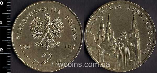 Монета Польща 2 злотих 2010 Кальварія-Зебжидовська
