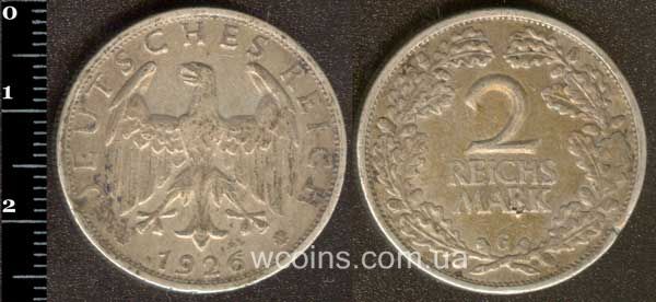 Монета Німеччина 2 рейхсмарки 1926