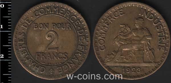 Монета Франція 2 франка  1923