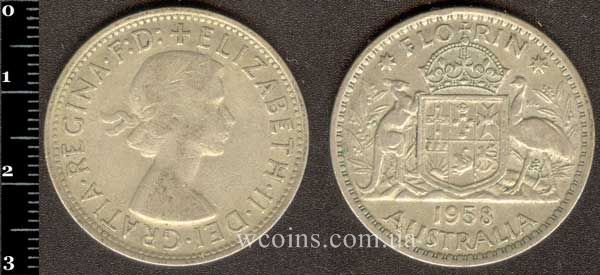 Монета Австралія 1 флорин 1958