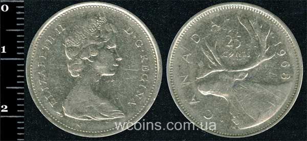 Монета Канада 25 центів 1968