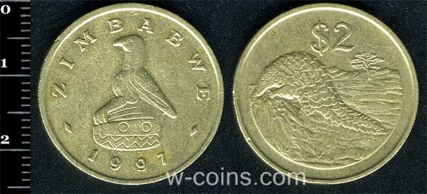 Монета Зімбабве 2 долара 1997