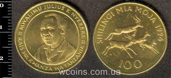 Coin Tanzania 100 shillings 1994