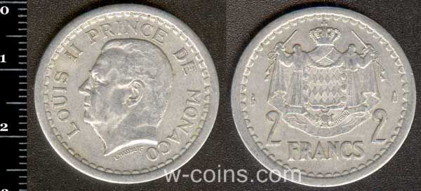Монета Монако 2 франка 1943