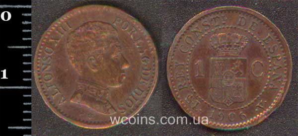 Монета Іспанія 1 сантим 1906