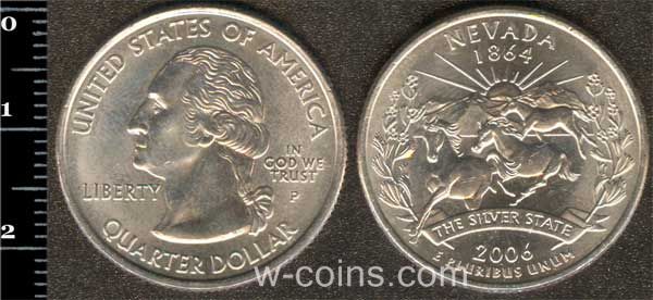 Монета США 25 центів 2006 Невада
