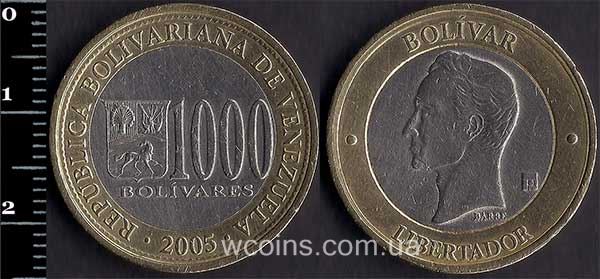 Монета Венесуела 1000 боліварів 2005