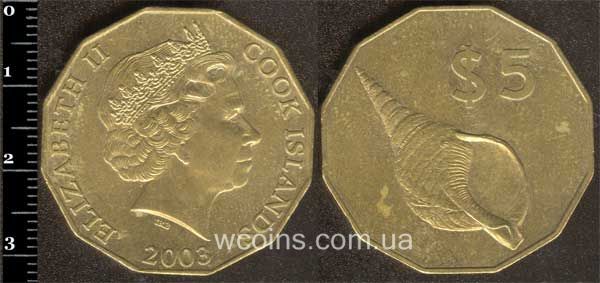 Coin Cook Islands 5 dollars 2003