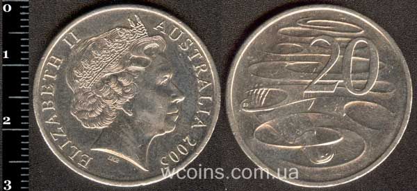 Монета Австралія 20 центів 2005