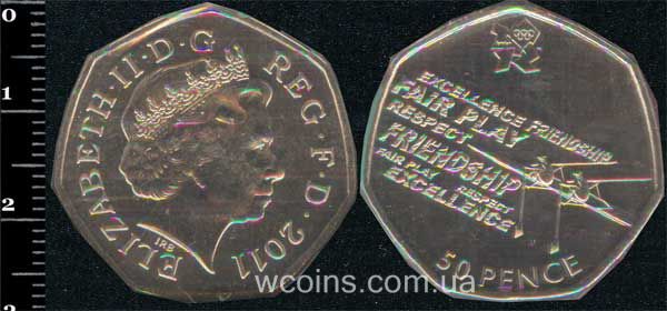 Монета Великобританія 50 пенсів 2011