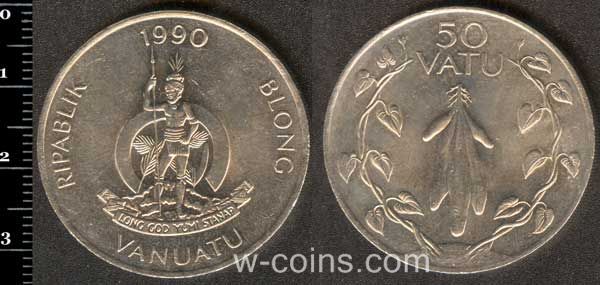 Монета Вануату 50 вату 1990