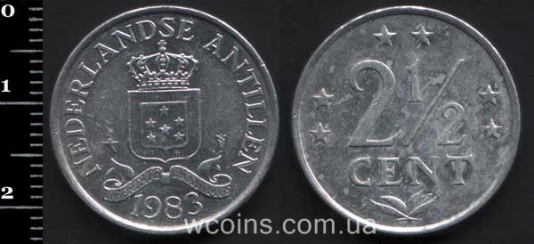 Монета Кюрасао 2,5 цента 1983