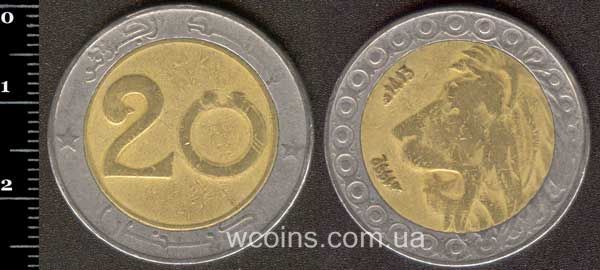 Монета Алжир 20 динарів 1992