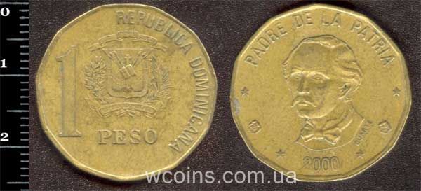 Монета Домініканська Республіка 1 песо 2000