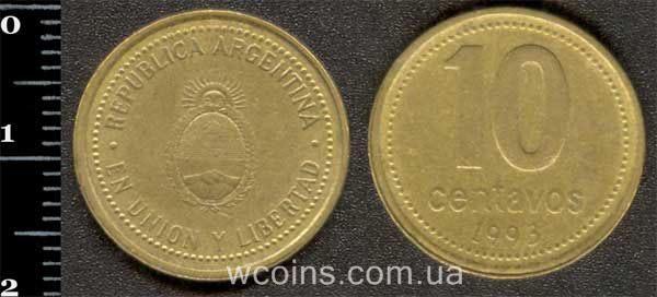 Coin Argentina 10 centavos 1993