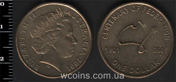 Монета Австралія 1 долар 2001