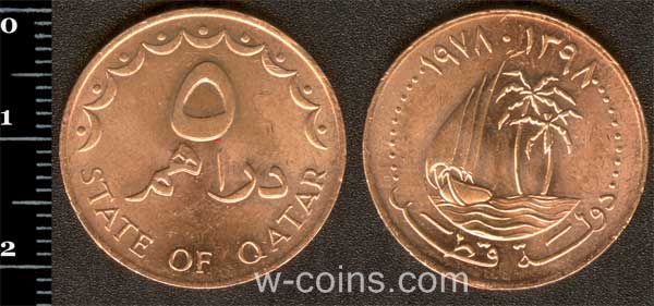 Coin Qutar 5 dirhem 1978