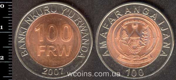 Coin Rwanda 100 francs 2007