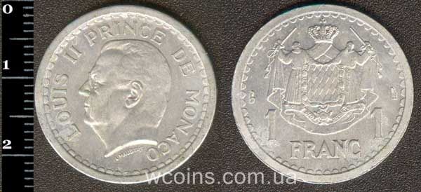 Монета Монако 1 франк 1943