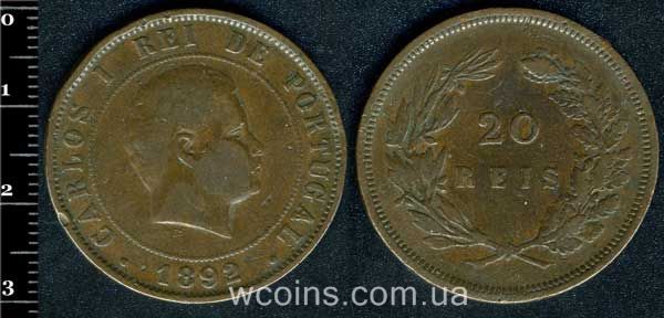 Coin Portugal 20 reis 1892