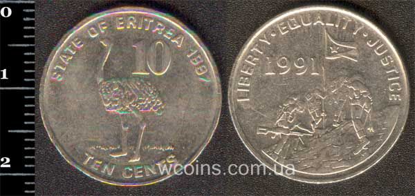 Coin Eritrea 10 cents 1997