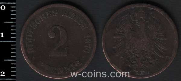 Монета Німеччина 2 пфеніга 1876