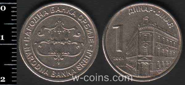 Монета Югославія 1 динар 2004