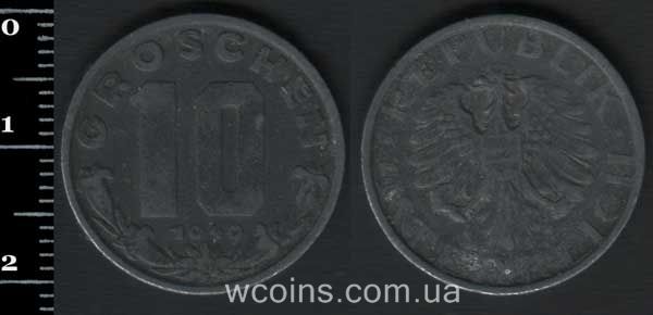 Монета Австрія 10 грошей 1949