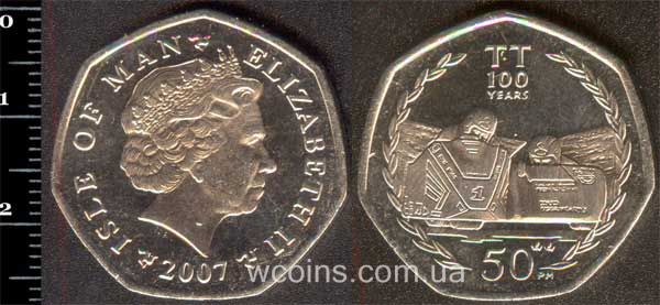 Монета Мен 50 пенсів 2007
