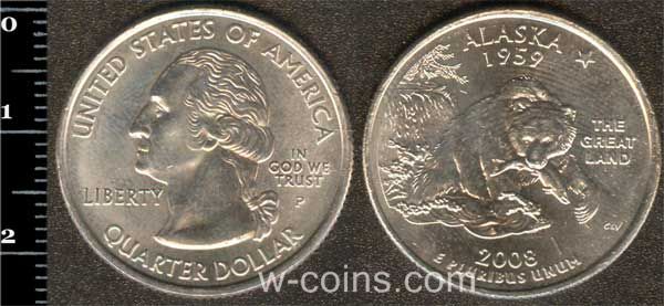 Монета США 25 центів 2008 Аляска