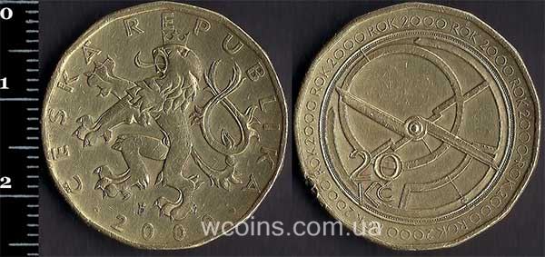 Монета Чехія 20 крон 2000