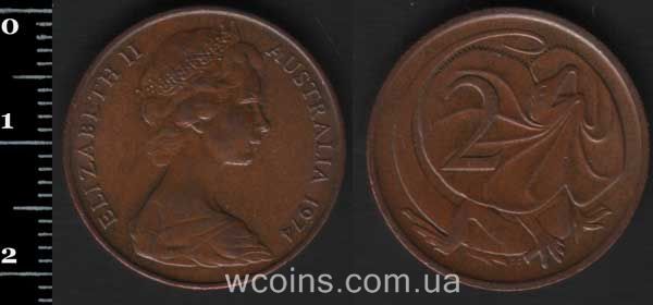 Монета Австралія 2 цента 1974