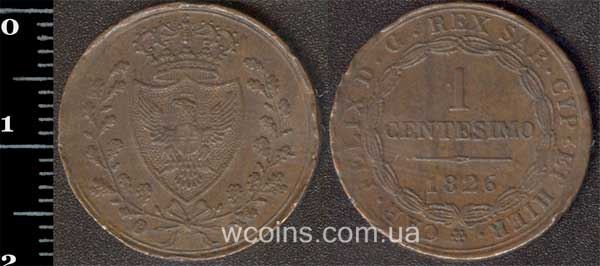 Монета Італія 1 чентезимо 1826