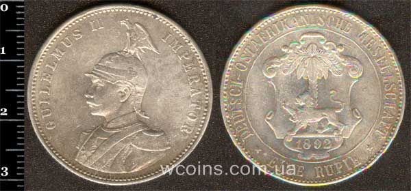 Монета Німецька Східна Африка 1 рупія 1892