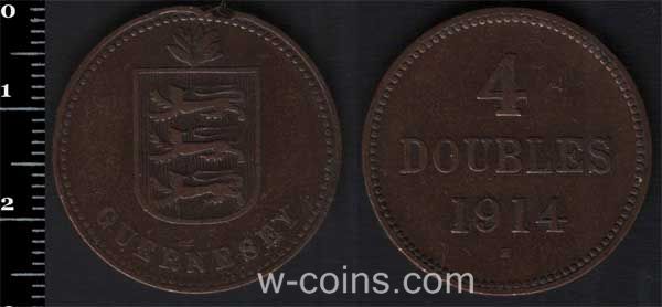 Coin Guernsey 4 doubles 1914